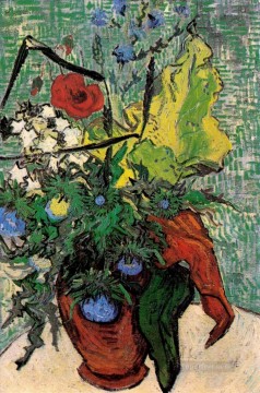  Flowers Oil Painting - Wild Flowers and Thistles in a Vase Vincent van Gogh